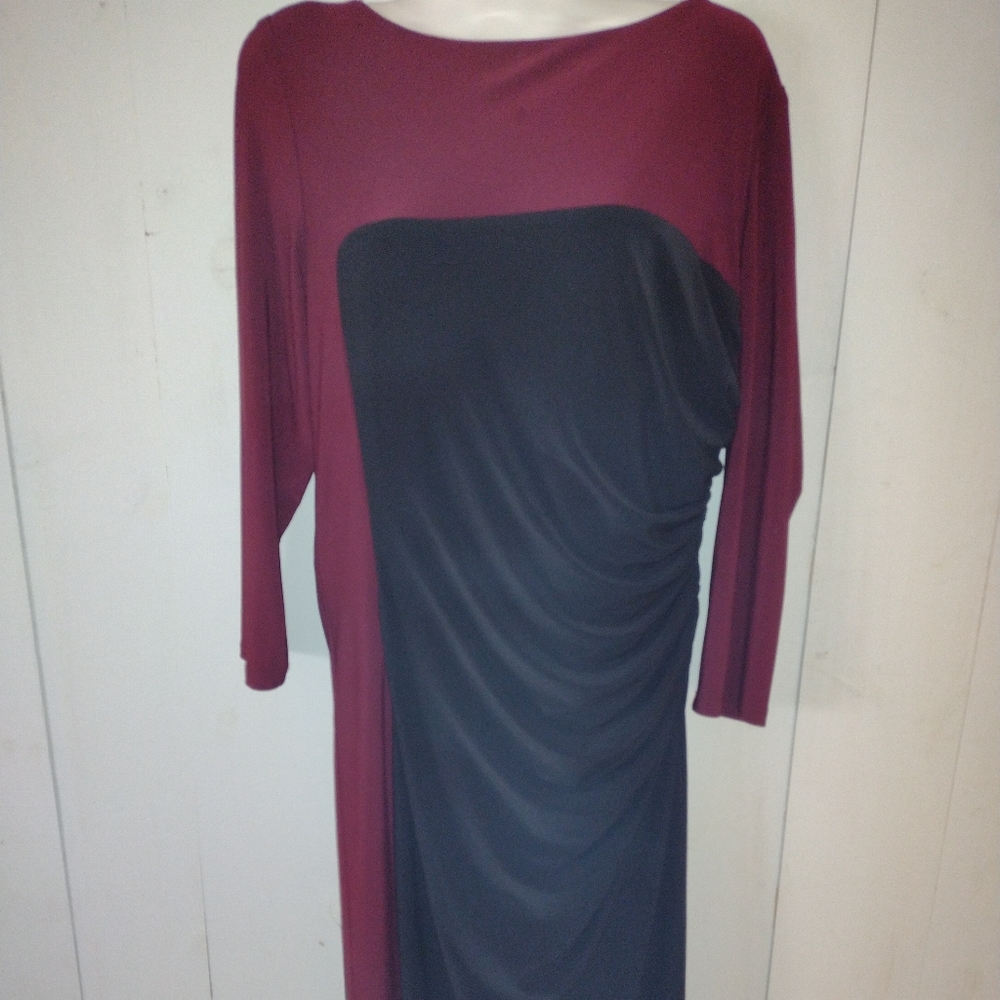 Ralph Lauren burgundy and black dress size 12